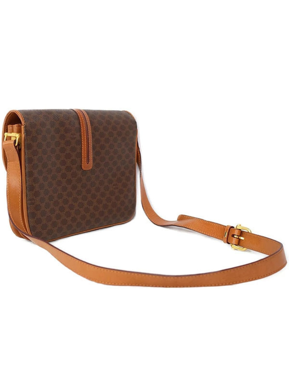 Celine canvas Leather shoulder bag Brown Macadam